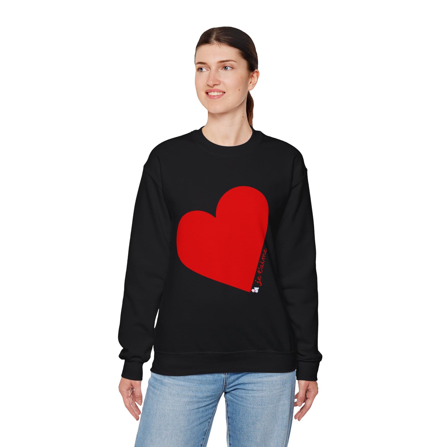 ❤️ Je T’aime Heart Sweater – Romantic French Love Graphic Cozy Crewneck