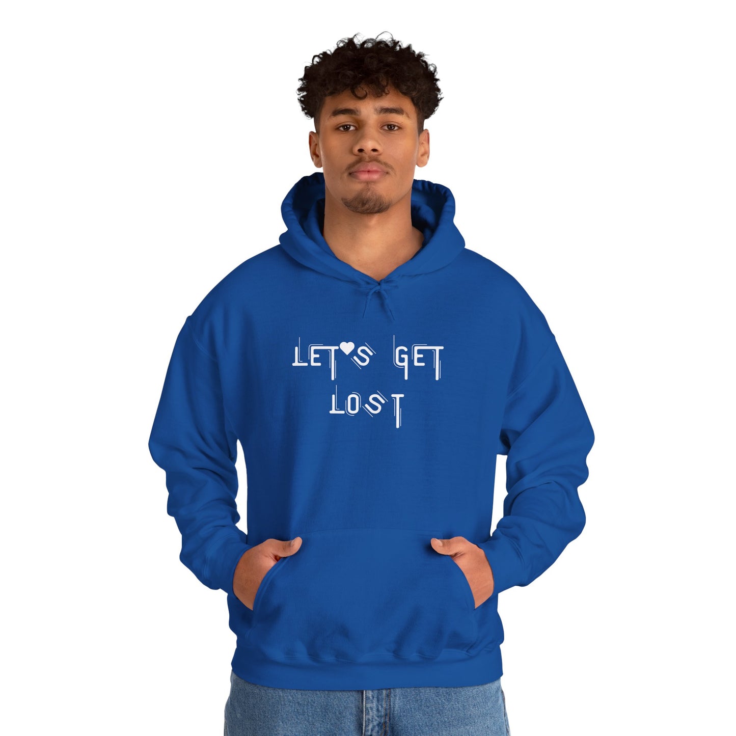 Let's Get Lost Hoodie, Embroidered Unisex Heavy Blend Sweatshirt for Adventurers, Cozy Casual Wear, Travel Gift, Unique Outdoor Apparel