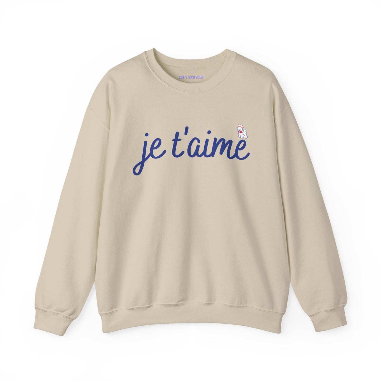Je t’aime Crewneck Sweatshirt, Cozy Gift for Her, Perfect for Valentine's Day, Casual Wear, Relaxed Style, Love