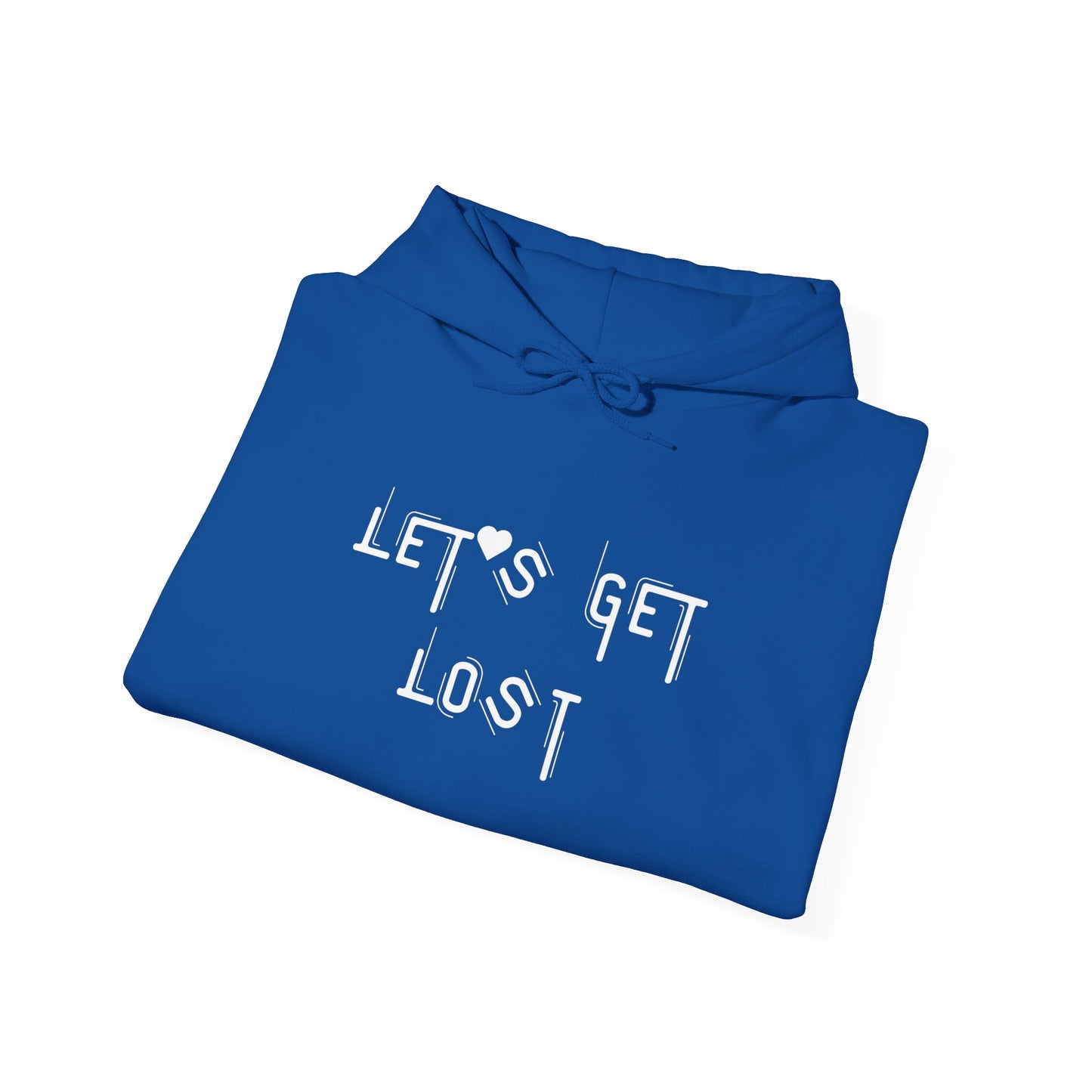 Let's Get Lost Hoodie, Embroidered Unisex Heavy Blend Sweatshirt for Adventurers, Cozy Casual Wear, Travel Gift, Unique Outdoor Apparel