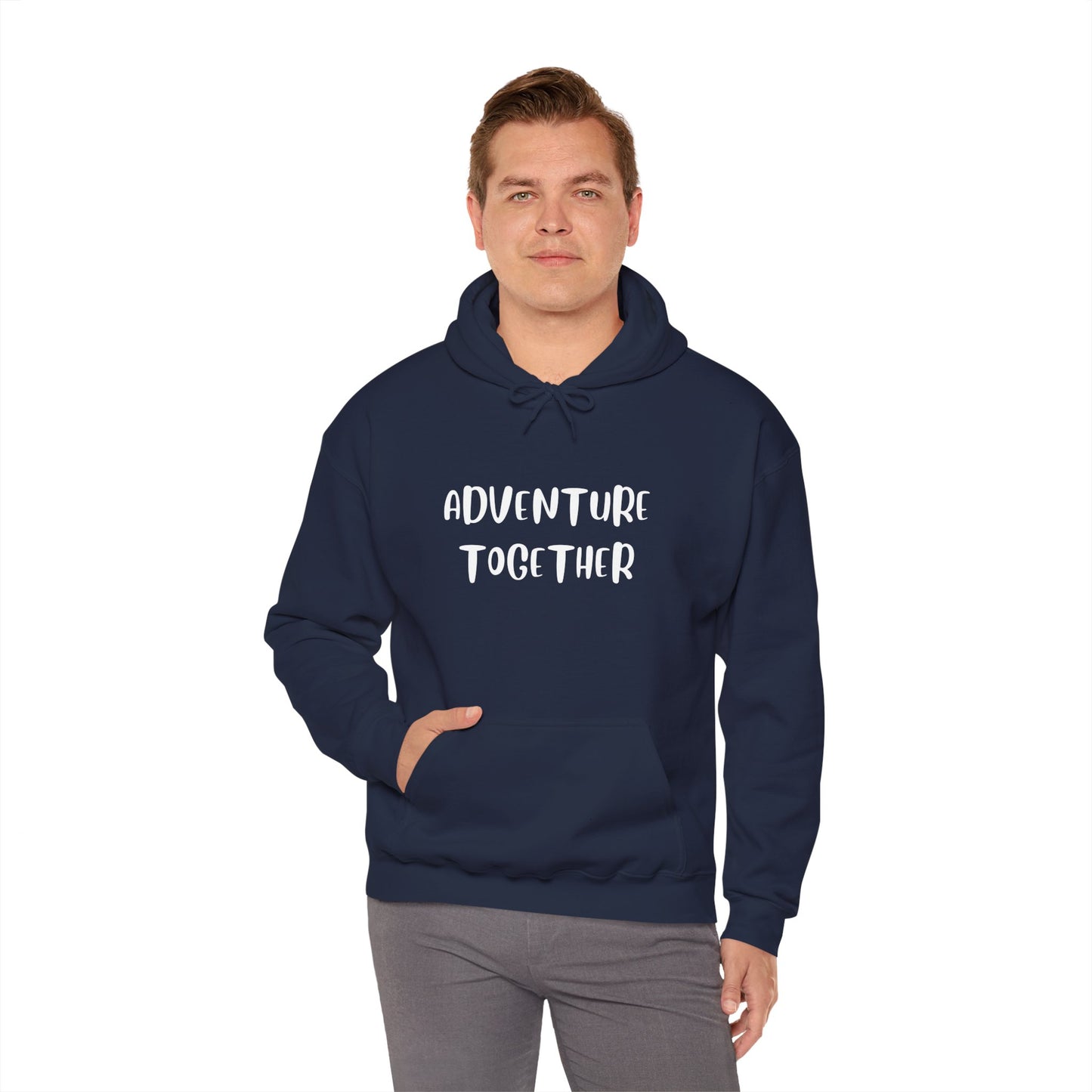 🌍 Adventure Together Hoodie | Embroidered Cozy Unisex Hooded Sweatshirt for All Occasions, Gift for Him/Her, Comfy Apparel, Winter Wardrobe Essential, Casual Chic