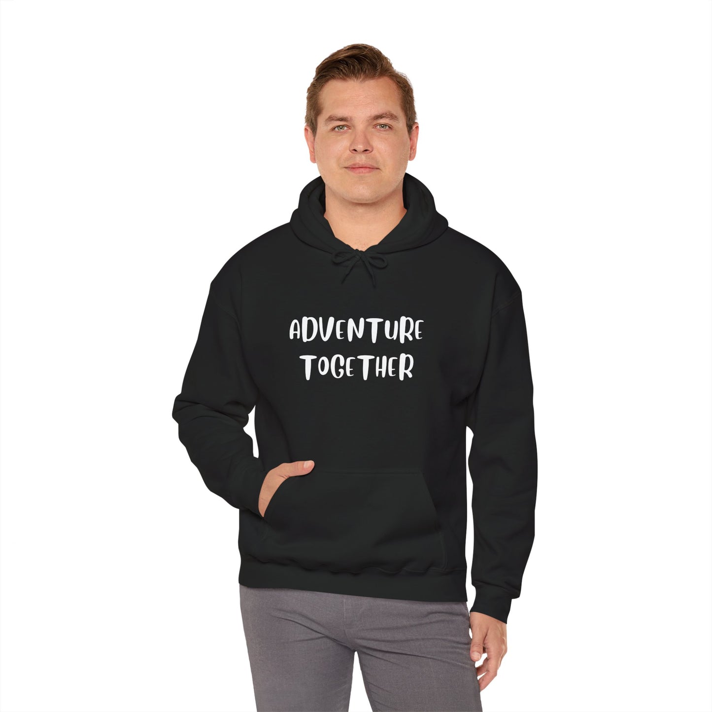 🌍 Adventure Together Hoodie | Embroidered Cozy Unisex Hooded Sweatshirt for All Occasions, Gift for Him/Her, Comfy Apparel, Winter Wardrobe Essential, Casual Chic